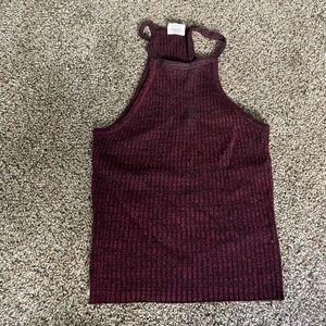 High neck sweater tank top